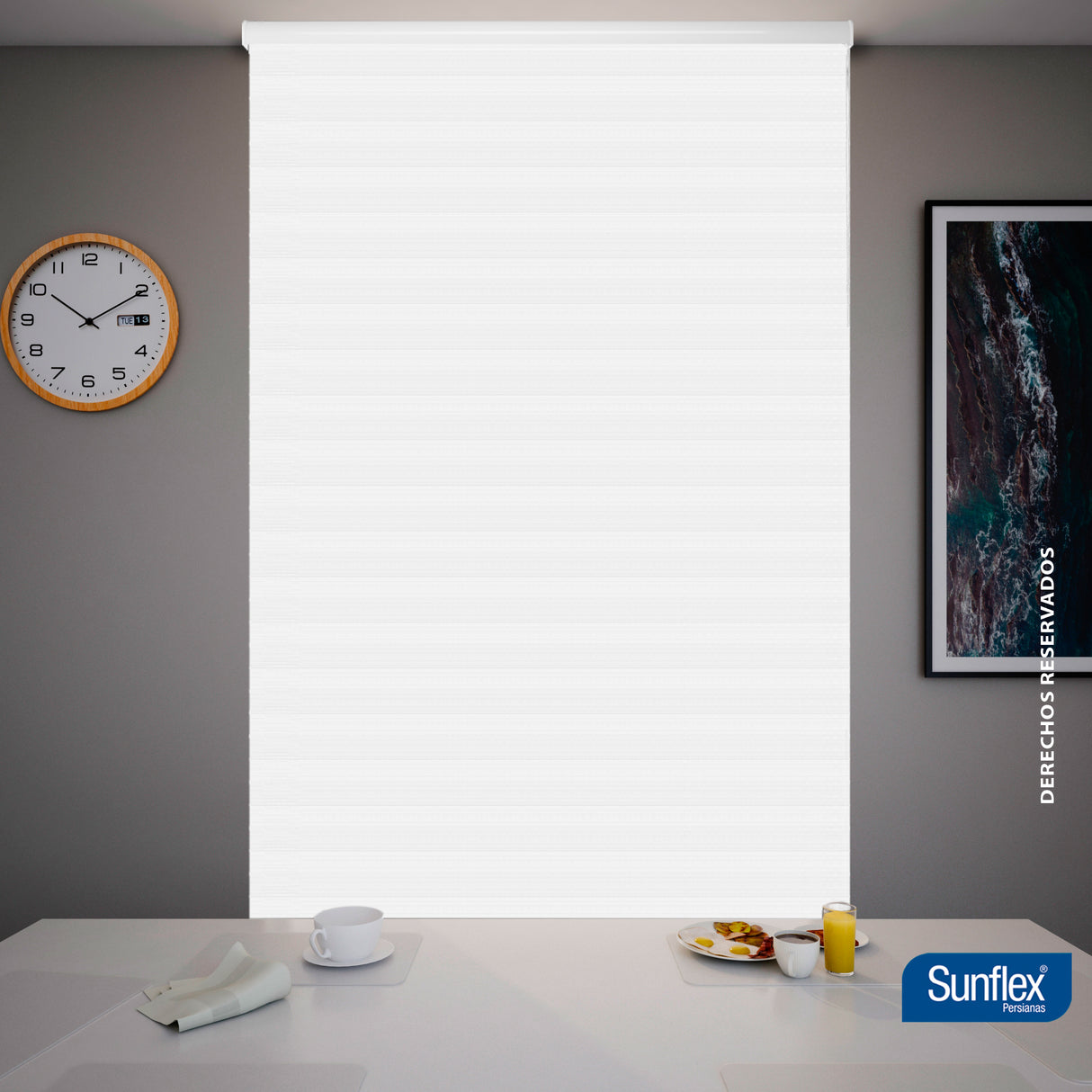 Cortina Roller Duo Blanco Style 140x170cm de Tubo - Cortinas y Persianas | Bylmo