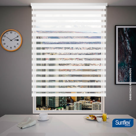 Cortina Roller Duo Blanco Style 180x170cm de Tubo - Cortinas y Persianas | Bylmo