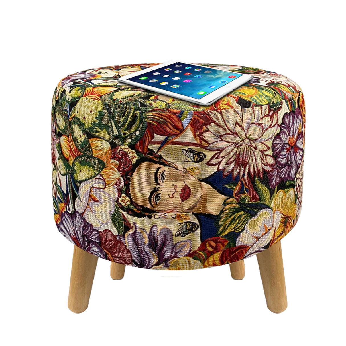 Puff Frida Multicolor 40x40cm Circular - Sillas y Butacos | Bylmo