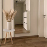 Mesa Auxiliar Blanco 40x10cm Circular con Patas Cuadradas - Mesas Auxiliares | Bylmo