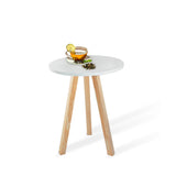 Mesa Auxiliar Blanco 40x10cm Circular con Patas Cuadradas - Mesas Auxiliares | Bylmo
