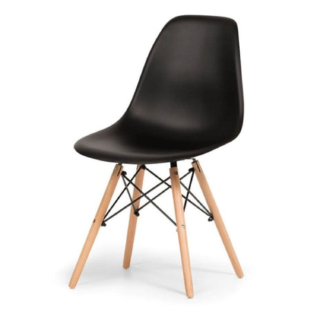 Combo Comedor y Cuatro Sillas Circular Amaretto y Negro 80x75cm para Cuatro Puestos - Comedores | Bylmo