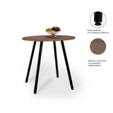 Combo Comedor y Cuatro Sillas Circular Amaretto y Negro 80x75cm para Cuatro Puestos - Comedores | Bylmo