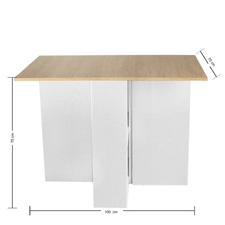 Combo Comedor Plegable y Cuatro Sillas Sillas Rectangular Blanco y Vienes 110x75cm para Cuatro Puestos - Comedores | Bylmo