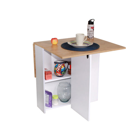 Combo Comedor Plegable y Cuatro Sillas Sillas Rectangular Blanco y Vienes 110x75cm para Cuatro Puestos - Comedores | Bylmo