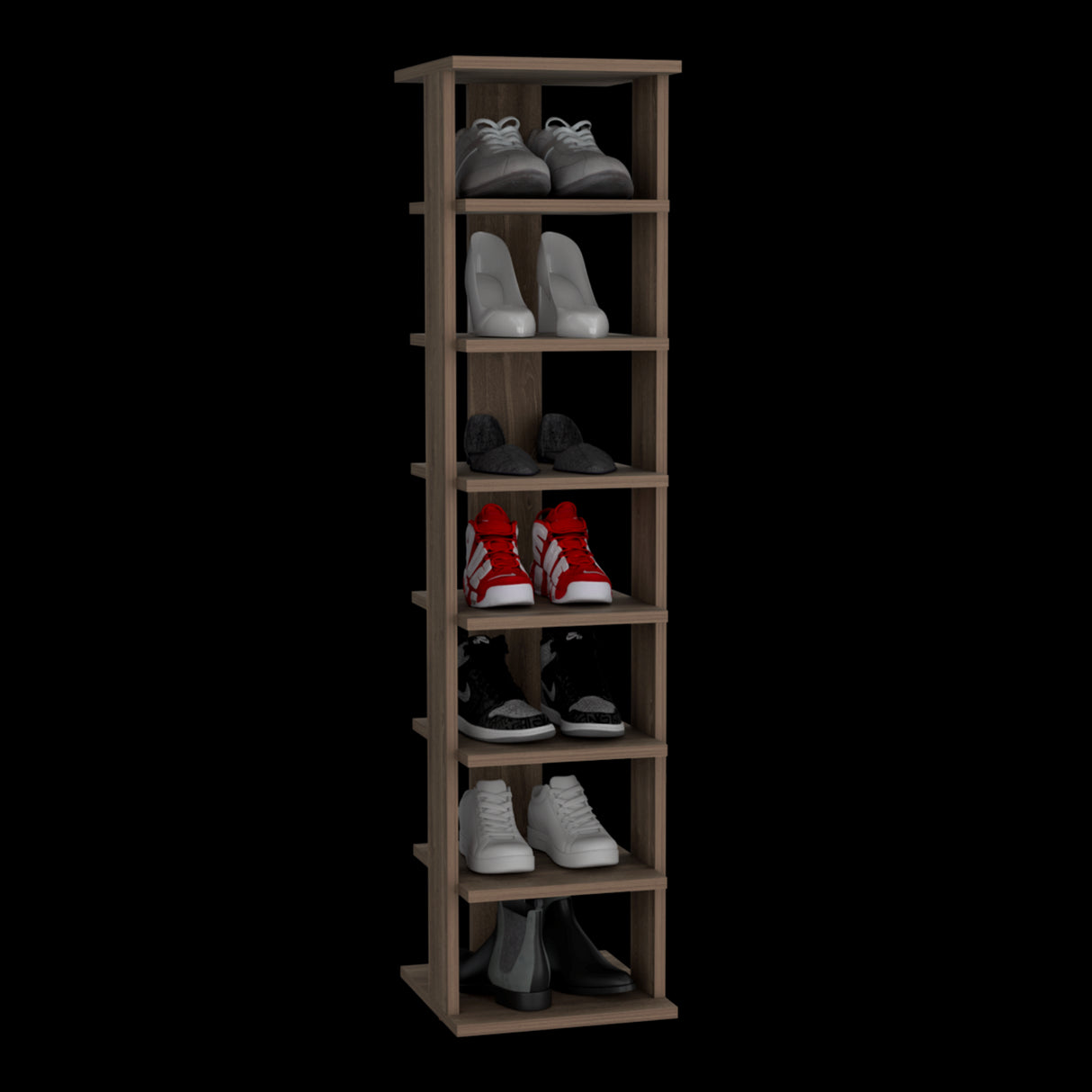 Zapatero Vertical Odesto Milan 29.7x123.8cm de Siete Niveles - Zapateros | Bylmo
