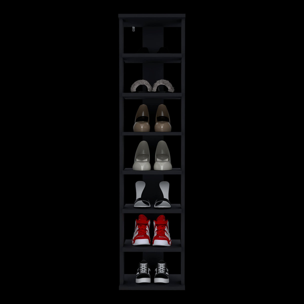 Zapatero Vertical Odesto Wengue 29.7x123.8cm de Siete Niveles - Zapateros | Bylmo