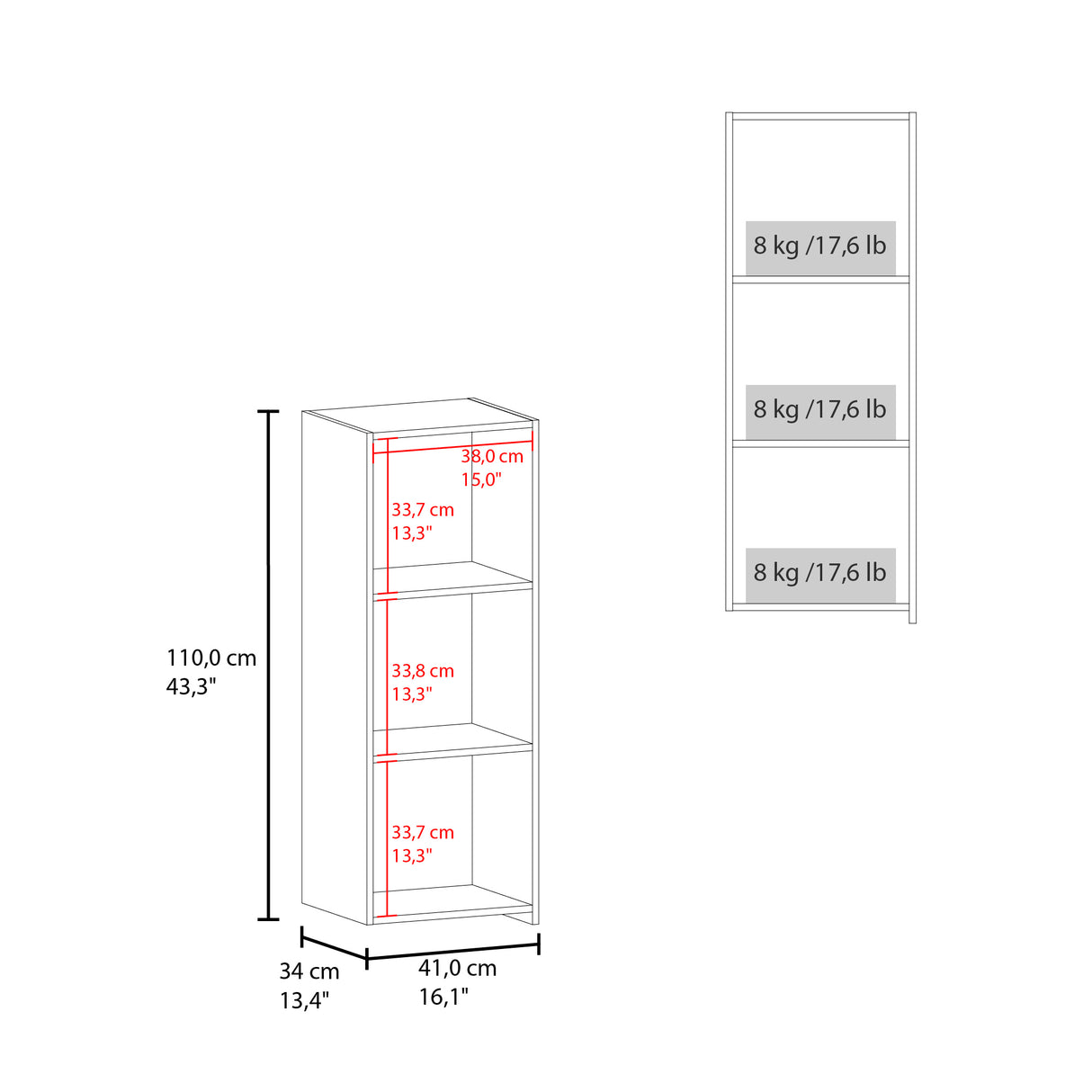 Mueble Auxiliar Rectangular Obregon Wengue 41x110cm Flotante - Repisas y Percheros | Bylmo