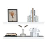 Set X 2 Repisas Rectangular Blanco 80x3.8cm Flotante - Repisas y Percheros | Bylmo
