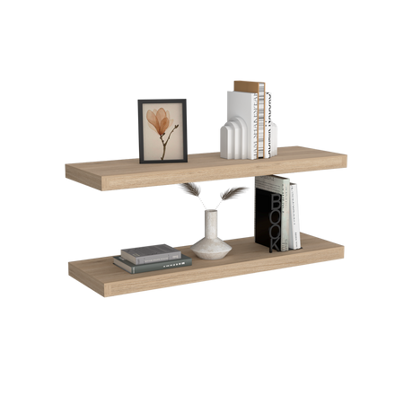 Set x 2 Repisas Rectangular Rovere 80x3.8cm Flotante - Repisas y Percheros | Bylmo