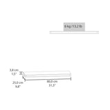 Set x 2 Repisas Rectangular Rovere 80x3.8cm Flotante - Repisas y Percheros | Bylmo