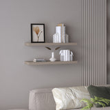 Set x 2 Repisas Rectangular Taupe 80x3.8cm Flotante - Repisas y Percheros | Bylmo