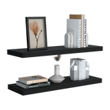 Set x 2 Repisas Rectangular Wengue 80x3.8cm Flotante - Repisas y Percheros | Bylmo