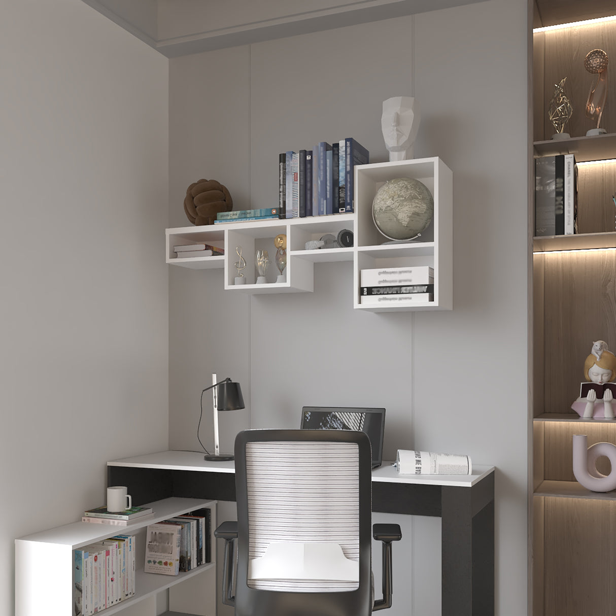 Repisa Rectangular Wall 1A Blanco 120x56cm Flotante - Repisas y Percheros | Bylmo
