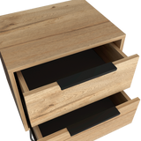 Mesa de Noche Augusta Duna 45x57cm Con Dos Cajones y Patas - Mesas de Noche | Bylmo