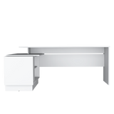 Escritorio en L Emery Blanco 179x71.15cm Con Entrepaño Interno - Escritorios | Bylmo