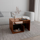 Mesa de Centro Everett Caramelo y Wengue 39.8x63.4cm Rectangular - Mesas de Centro | Bylmo
