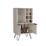 Bar Bajo Aster Niebla 59.6x109.4cm Con Patas y Ocho Portabotellas - Bares | Bylmo
