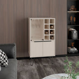 Bar Bajo Aster Niebla 59.6x109.4cm Con Patas y Ocho Portabotellas - Bares | Bylmo