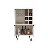 Bar Bajo Aster Niebla 59.6x109.4cm Con Patas y Ocho Portabotellas - Bares | Bylmo
