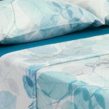 Juego de Sabanas Marsella Microfibra Floral Azul Turquesa. - SABANAS | Bylmo