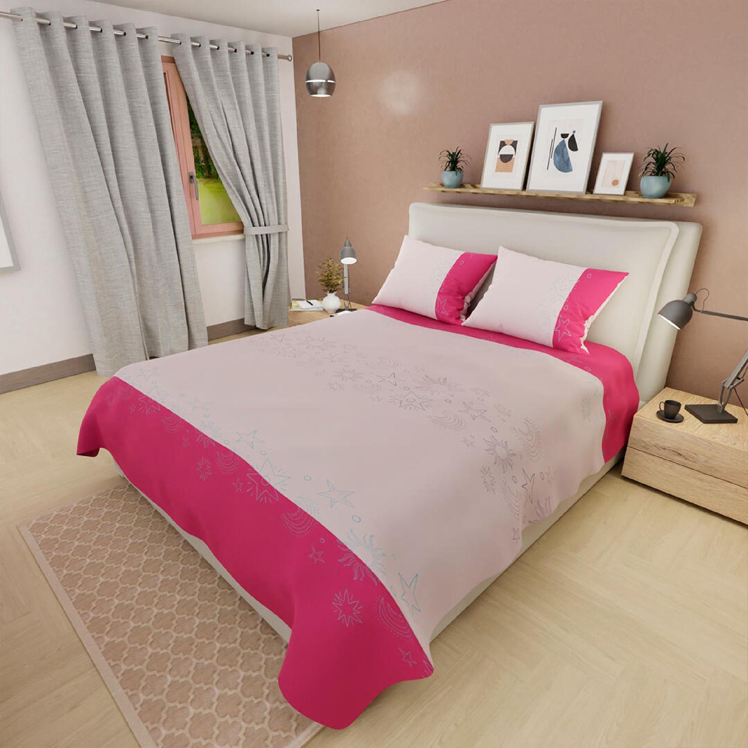 Juego de Sabanas Basic Rosado Fucsia Moderno POLIÉSTER MICROFIBRA SUAVIZADA 4 Piezas 180 HILOS - Sabanas | Bylmo