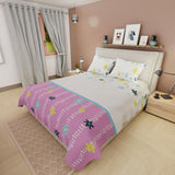Juego de Sabanas Basic Flores 180 HIlos 4 Piezas 120x190cm BlancoLila - Sabanas | Bylmo