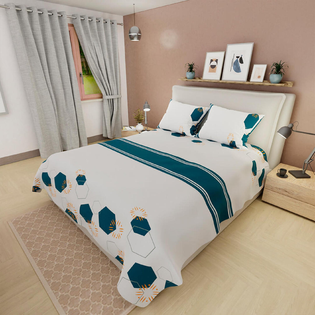 Juego de Sabanas Basic Suavidad y Estilo 100x190cm BlancoAzul Oscuro 180 hilos - Sabanas | Bylmo