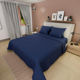 Juego de Sabanas Basic Azul Oscuro Doble 140x190cm Suave 4Pzs - Sabanas | Bylmo