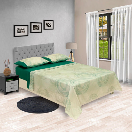 Juego de Sabanas Barcelona Estilo Moderno Verde Oscuro 4P - Sabanas | Bylmo