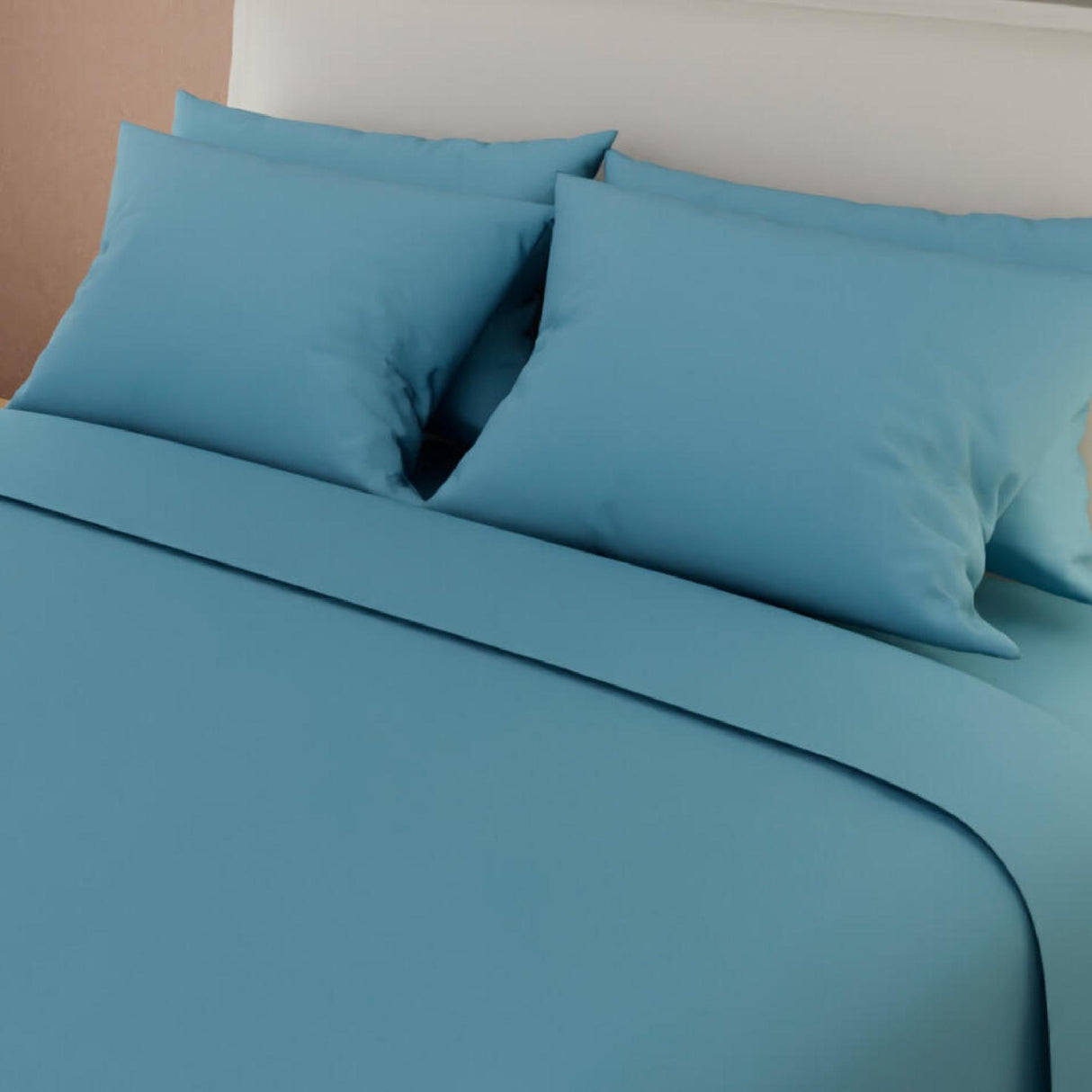 Juego de Sabanas Basic Azul Pastel 4 Piezas Moderno Queen 160x190cm - Sabanas | Bylmo