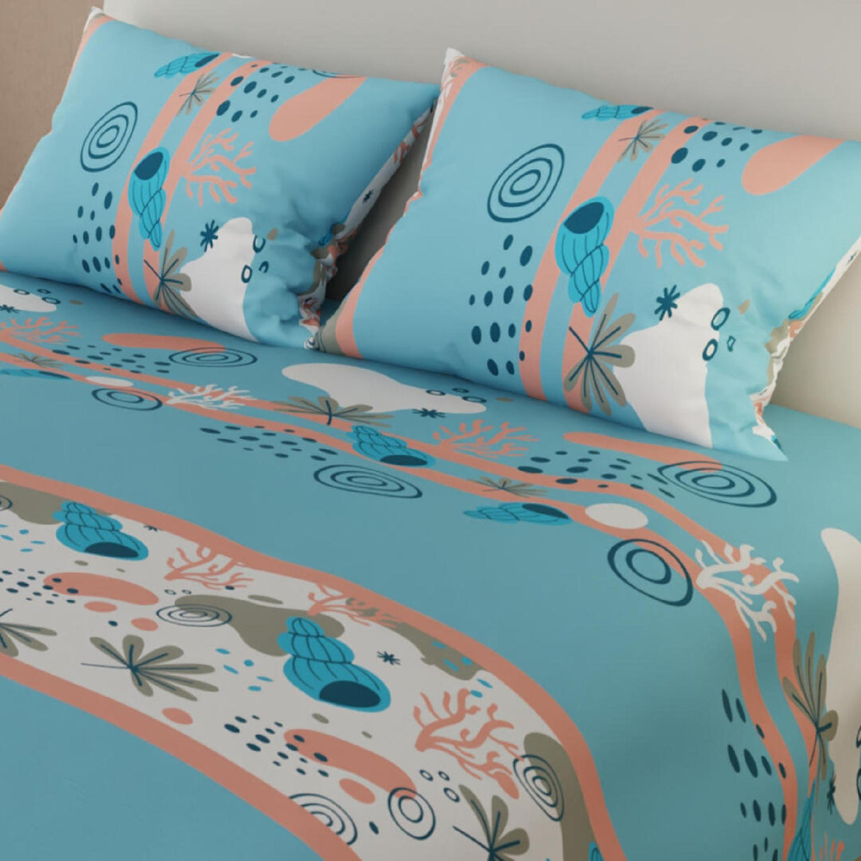 Juego de Sabanas Basic Ocean Queen 160x190cm. 4 piezas. Suavidad y frescura. - Sabanas | Bylmo