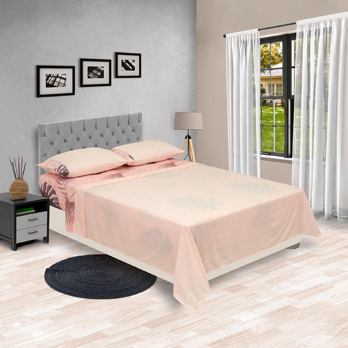 Juego de Sábanas Barcelona Cosmopolita 4 piezas 120x190cm Palo de Rosa - Sabanas | Bylmo