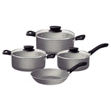 Batería de Cocina Linz Gris con Antiadherente Starflon Max Para Uso Casero - Ollas y Sartenes | Bylmo
