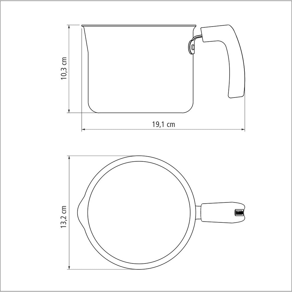 Hervidor Loreto Grafito 13x10.5cm de Aluminio Antiadherente y de 1 Litros - Ollas y Sartenes | Bylmo