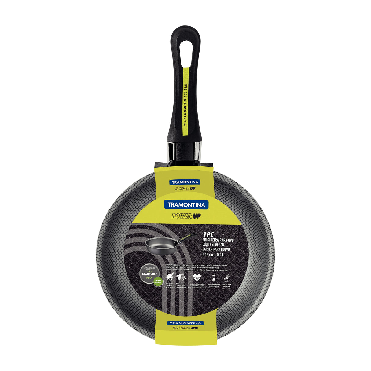 Sarten para huevo Power Up Plomo 13.9x6.8cm de Aluminio Antiadherente y de 0.4 Litros - Ollas y Sartenes | Bylmo