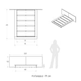 Cama Moscú Duna y Blanco Para Cama Doble 140 X 190 Con Cabecero - Camas | Bylmo