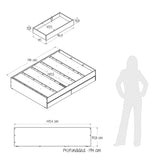 Cama Chicago Blanco Para Cama Doble 140 X 190 Con Cabecero y Almacenamiento - Camas | Bylmo