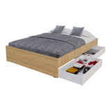 Cama Chicago Duna y Blanco Para Cama Doble 140 X 190 Sin Cabecero y Almacenamiento - Camas | Bylmo