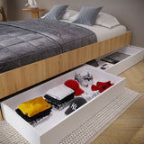 Cama Chicago Duna y Blanco Para Cama Doble 140 X 190 Sin Cabecero y Almacenamiento - Camas | Bylmo