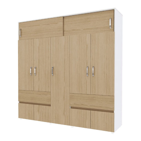 Closet Bari Rovere y Blanco 200x200cm Con Tres Cajones - Closets | Bylmo