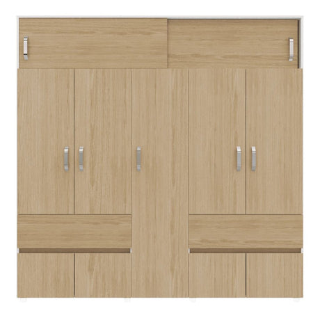 Closet Bari Rovere y Blanco 200x200cm Con Tres Cajones - Closets | Bylmo