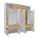 Closet Bari Rovere y Blanco 200x200cm Con Tres Cajones - Closets | Bylmo