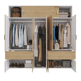 Closet Bari Rovere y Blanco 200x200cm Con Tres Cajones - Closets | Bylmo