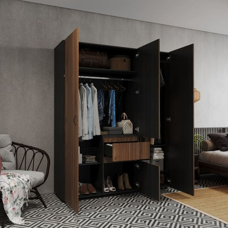 Closet Mary Gales y Wengue 160x200cm Con Dos Cajones - Closets | Bylmo