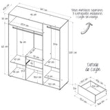 Closet Mary Gales y Wengue 160x200cm Con Dos Cajones - Closets | Bylmo