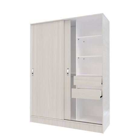 Closet Berlín Niebla y Blanco 150x200cm Con Dos Cajones - Closets | Bylmo