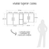 Mueble Superior Hannah Blanco y Wengue 150x56cm Para Lado Izquierdo o Derecho - Muebles Superiores | Bylmo