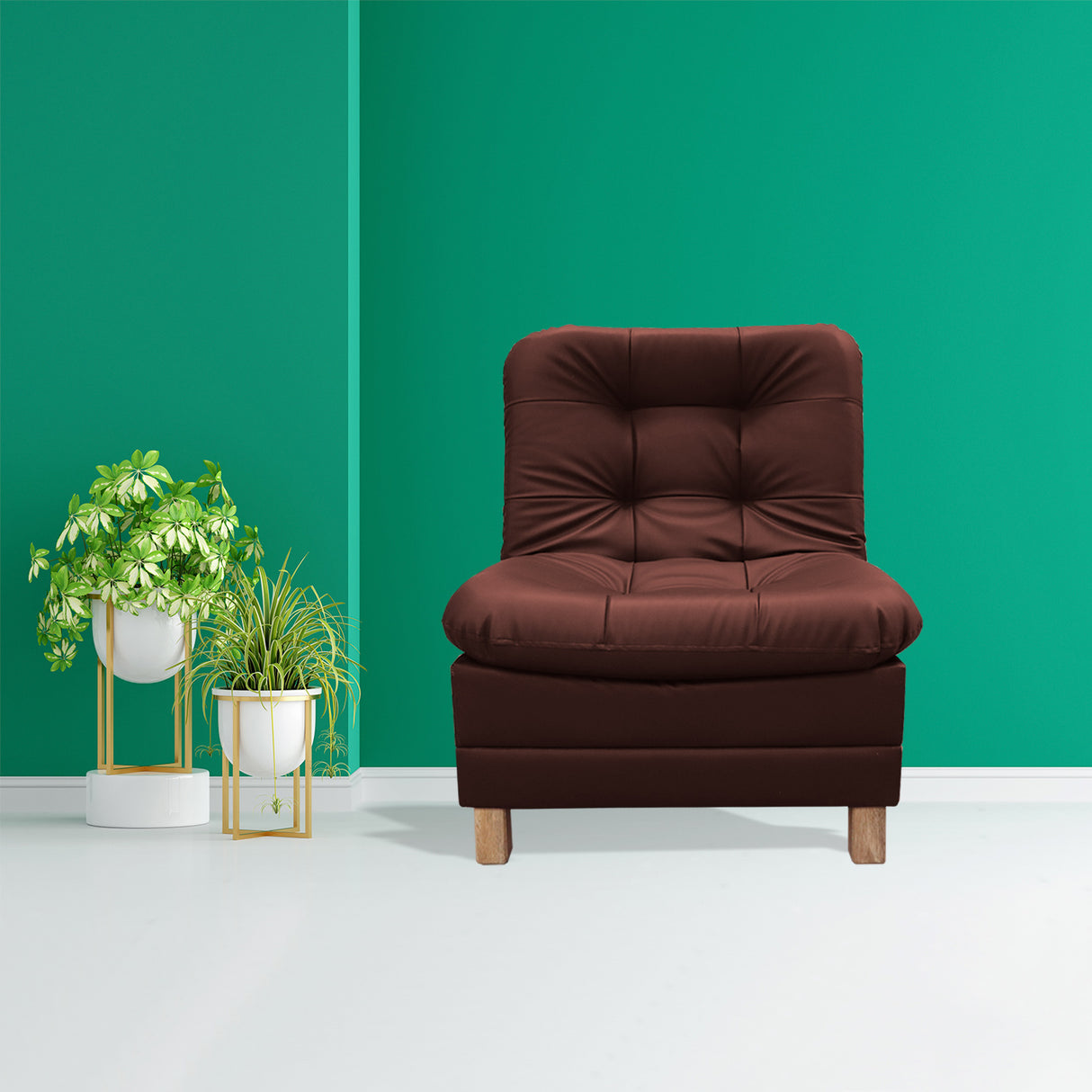 Poltrona Zeink Marron 70x90cm De Un Puesto Reclinable con Patas - Sofas y Poltronas | Bylmo