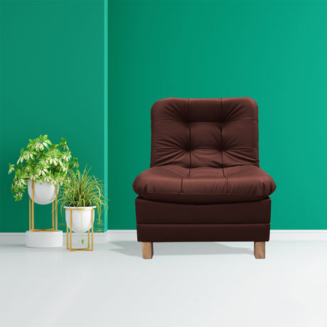 Poltrona Zeink Marron 70x90cm De Un Puesto Reclinable con Patas - Sofas y Poltronas | Bylmo